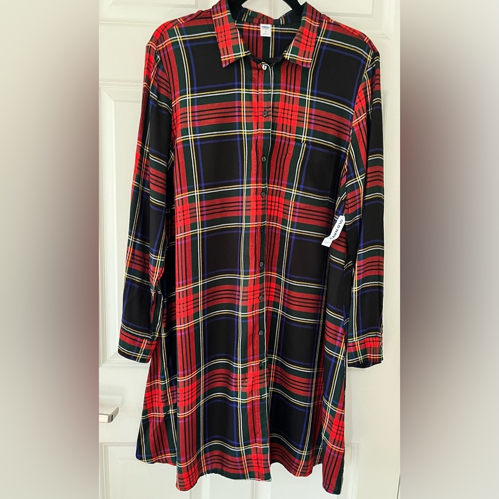 Old Navy Multi Color Plaid Mini Dress/Tunic Women's Size Large